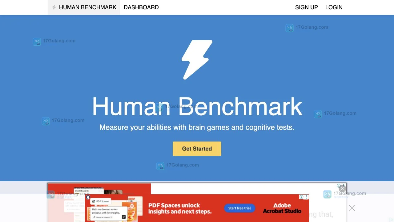 Human Benchmark 官方首页截图