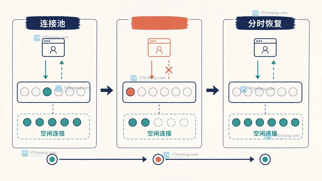 Redis 连接池从连接池借出到空闲连接与分时恢复的状态路径