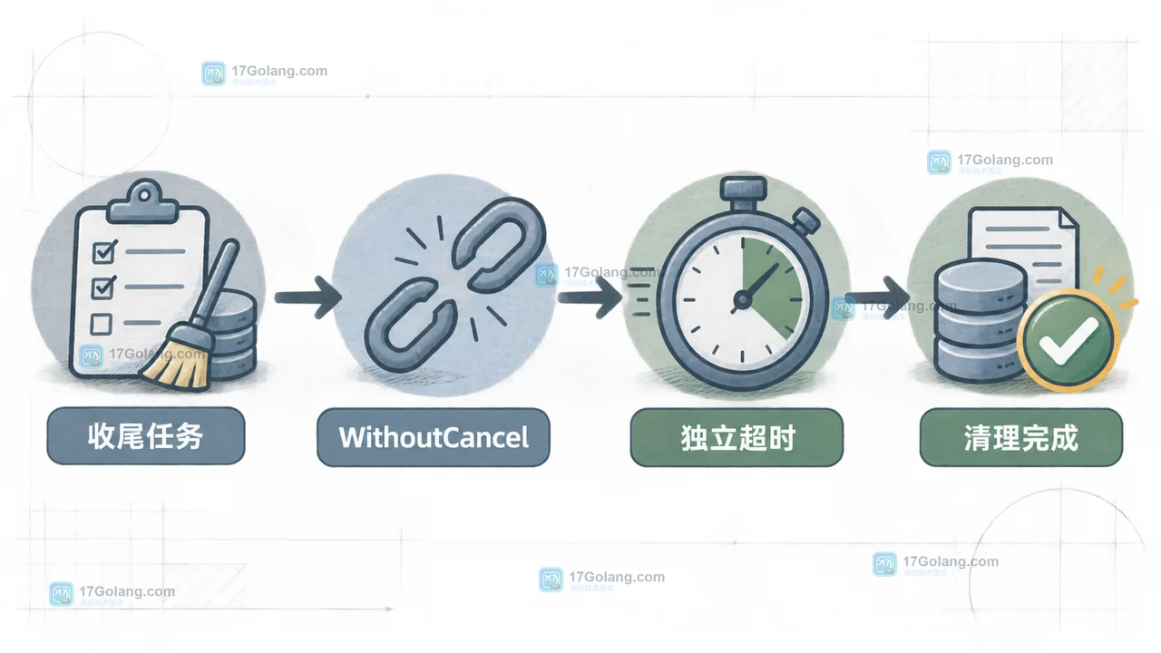 WithoutCancel 后设置独立超时并核对清理完成的 Go 验证路径