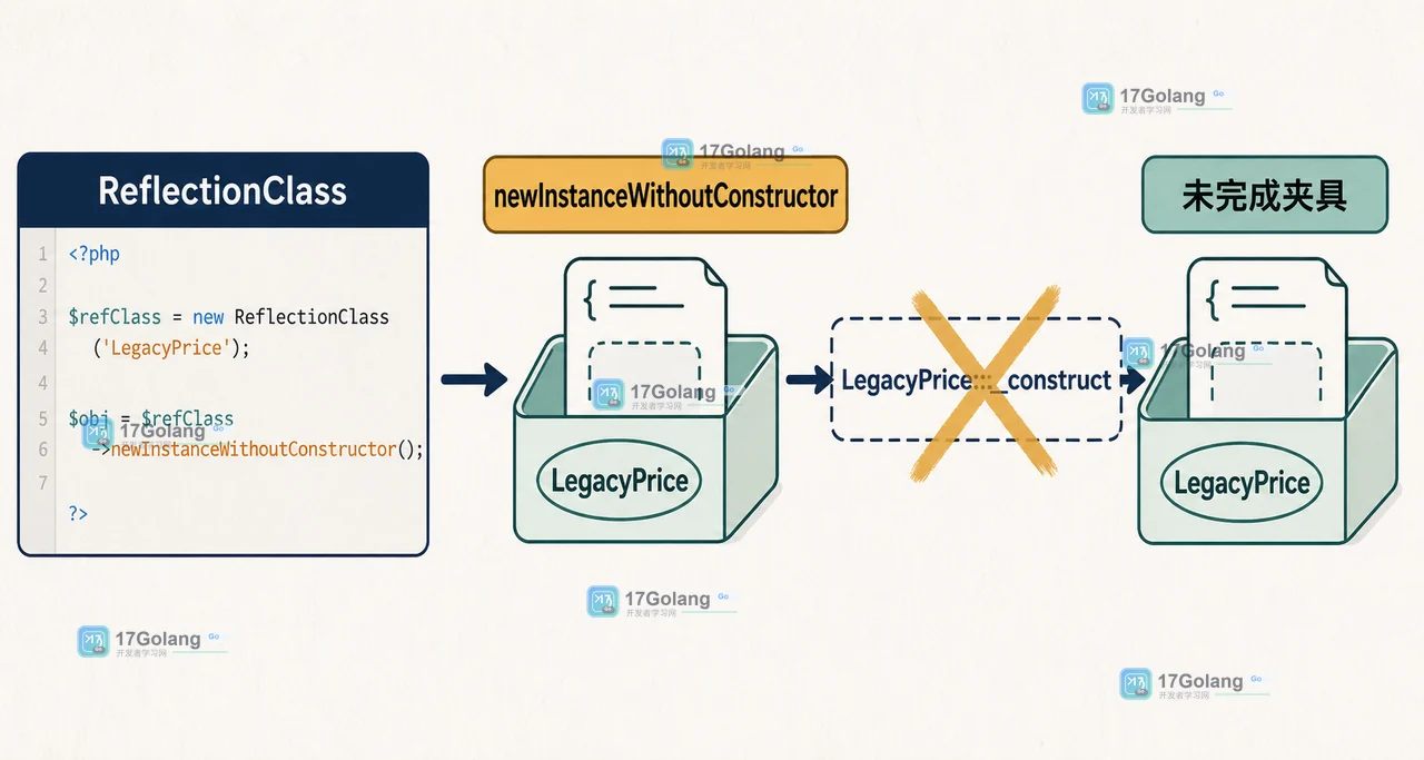 ReflectionClass 创建测试夹具并跳过 LegacyPrice 构造函数的调用链