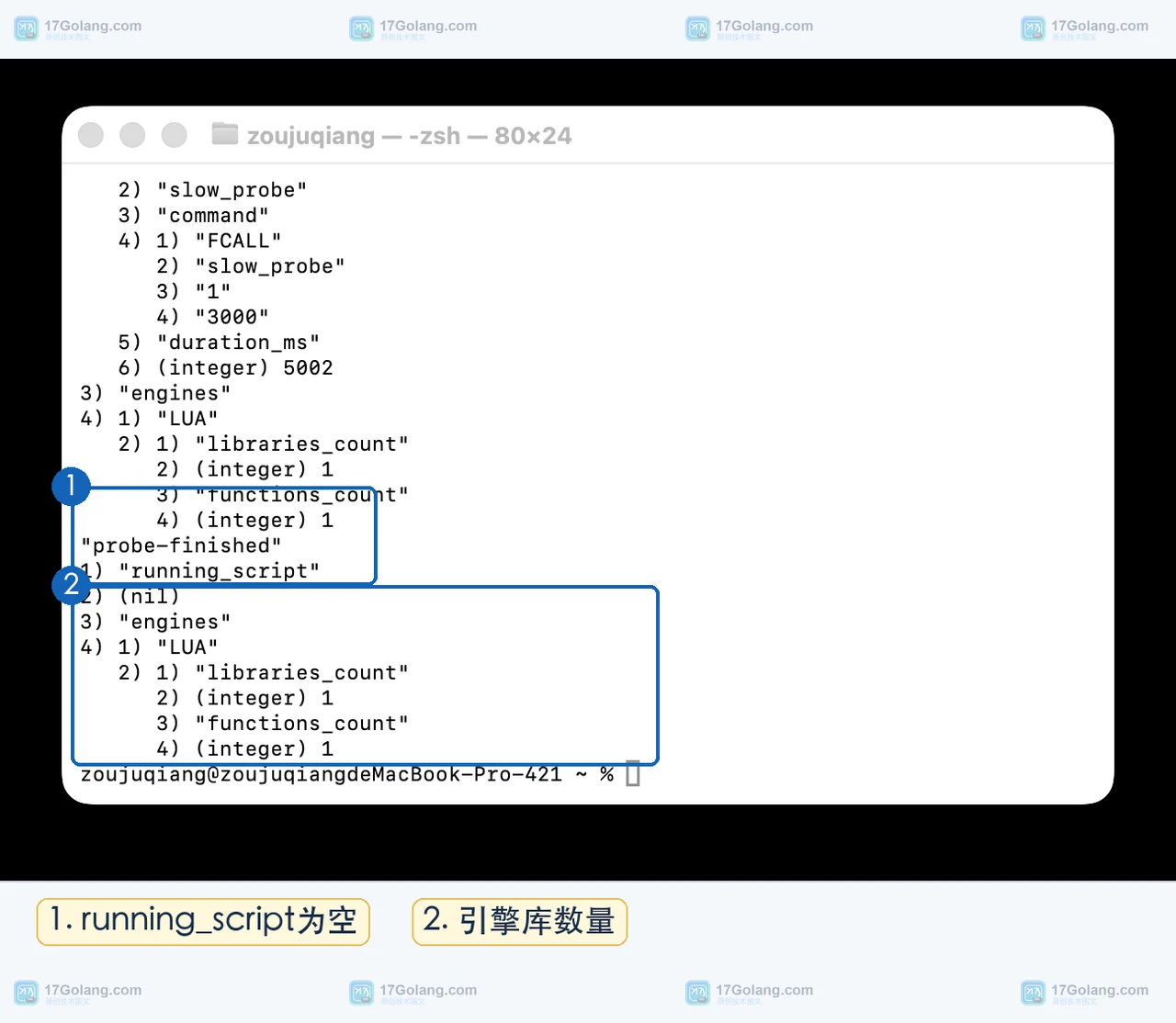 Redis 终端中 FUNCTION KILL 后 running_script 为空且 engines 仍返回函数库信息
