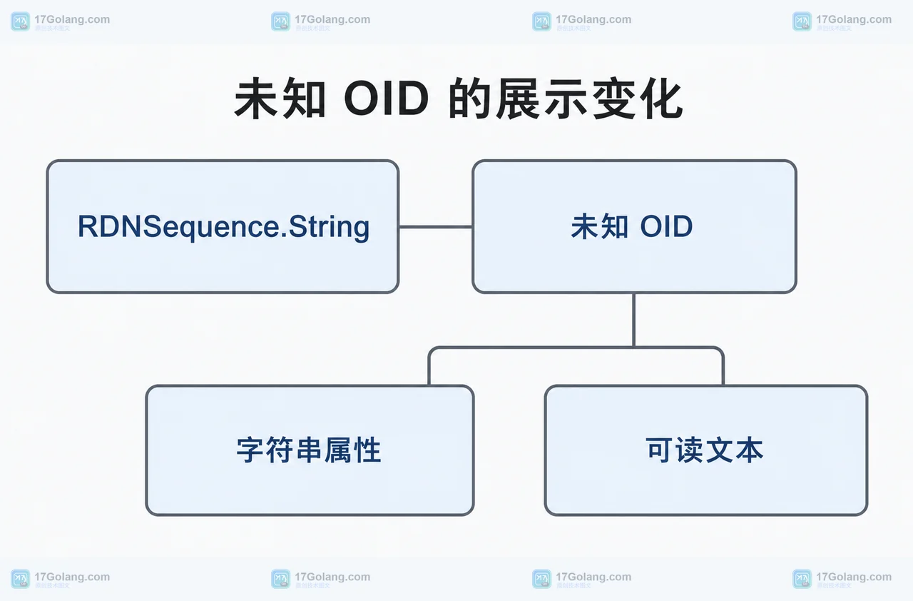 RDNSequence.String 处理未知 OID 字符串属性的静态关系框图