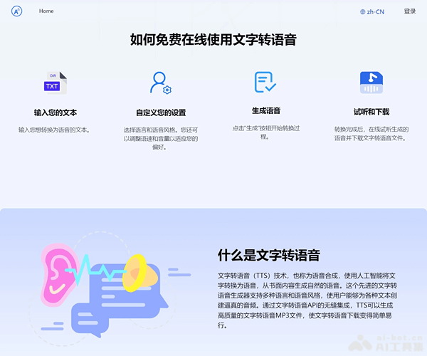 免费AI文字转语音工具TextToSpeech：支持8000+音色与50+语言，无需登录