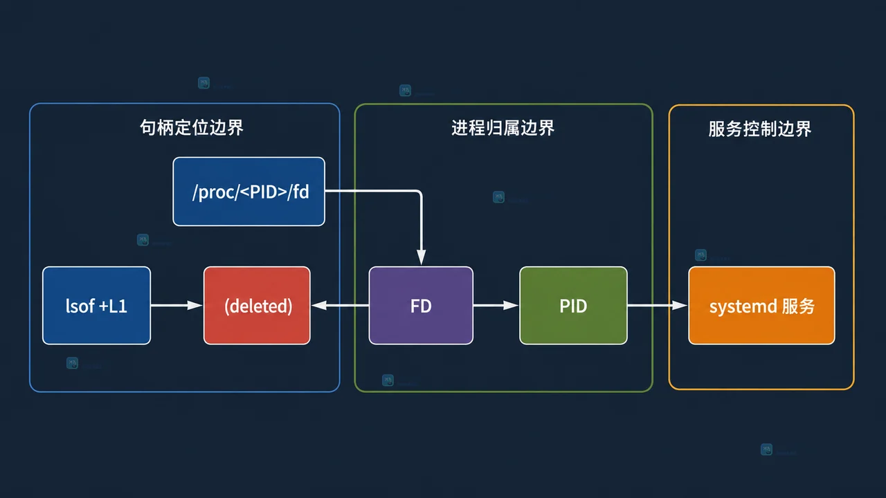Linux df、du 与业务进程统计磁盘占用的三个结构视角