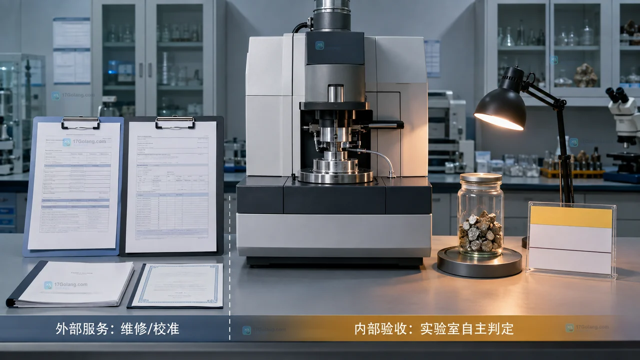 维修校准返场后的内部验证与放行示意图