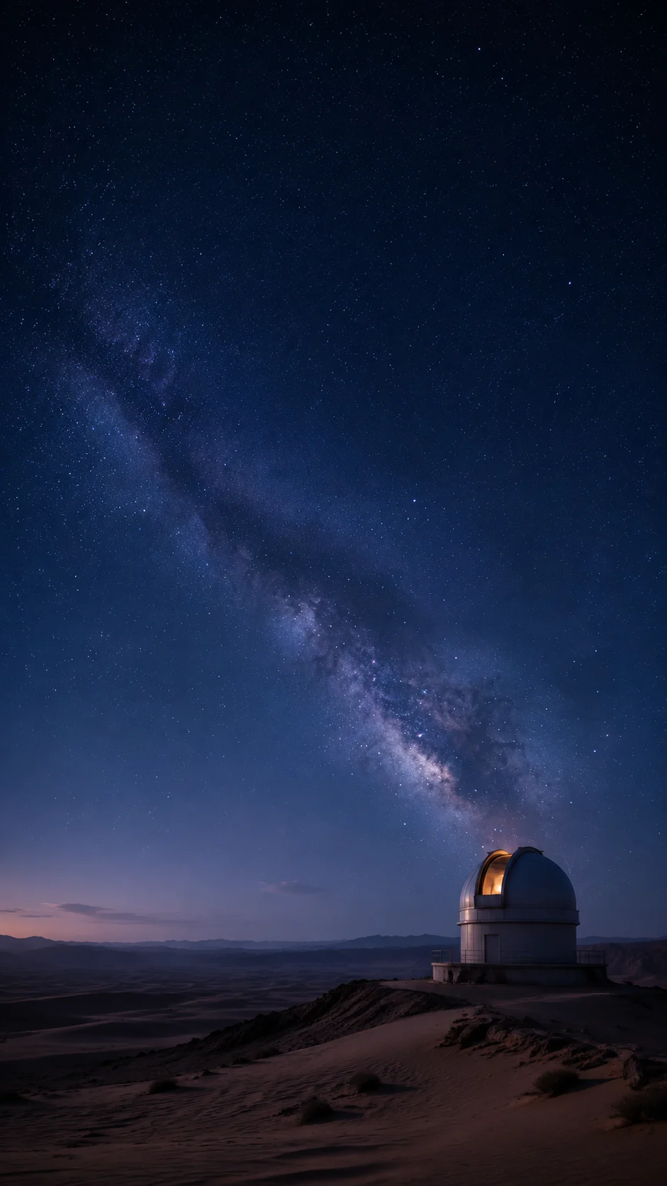 沙漠天文台星空壁纸怎么预留锁屏时钟位置