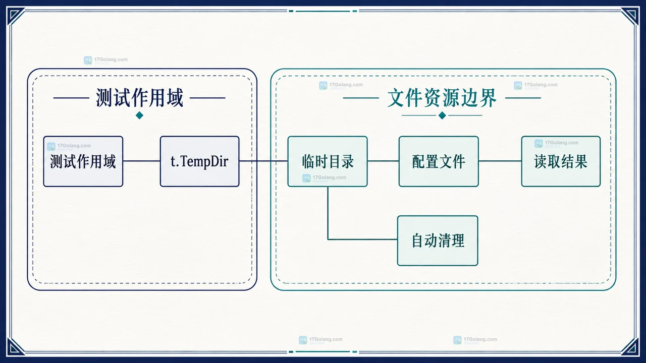 Go 测试目录向子目录和数据文件派生的静态关系图