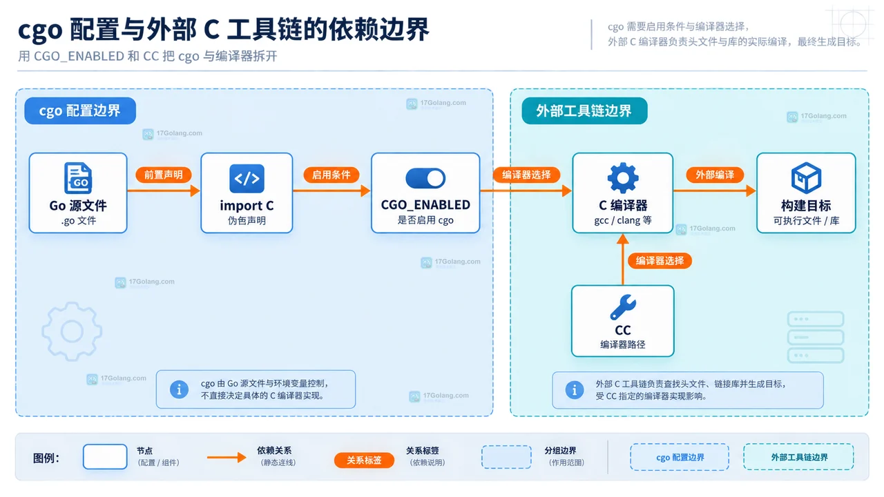 Go cgo 头文件排查中 include 写法、头文件搜索路径、C 预处理器、目标工具链和构建产物的静态关系