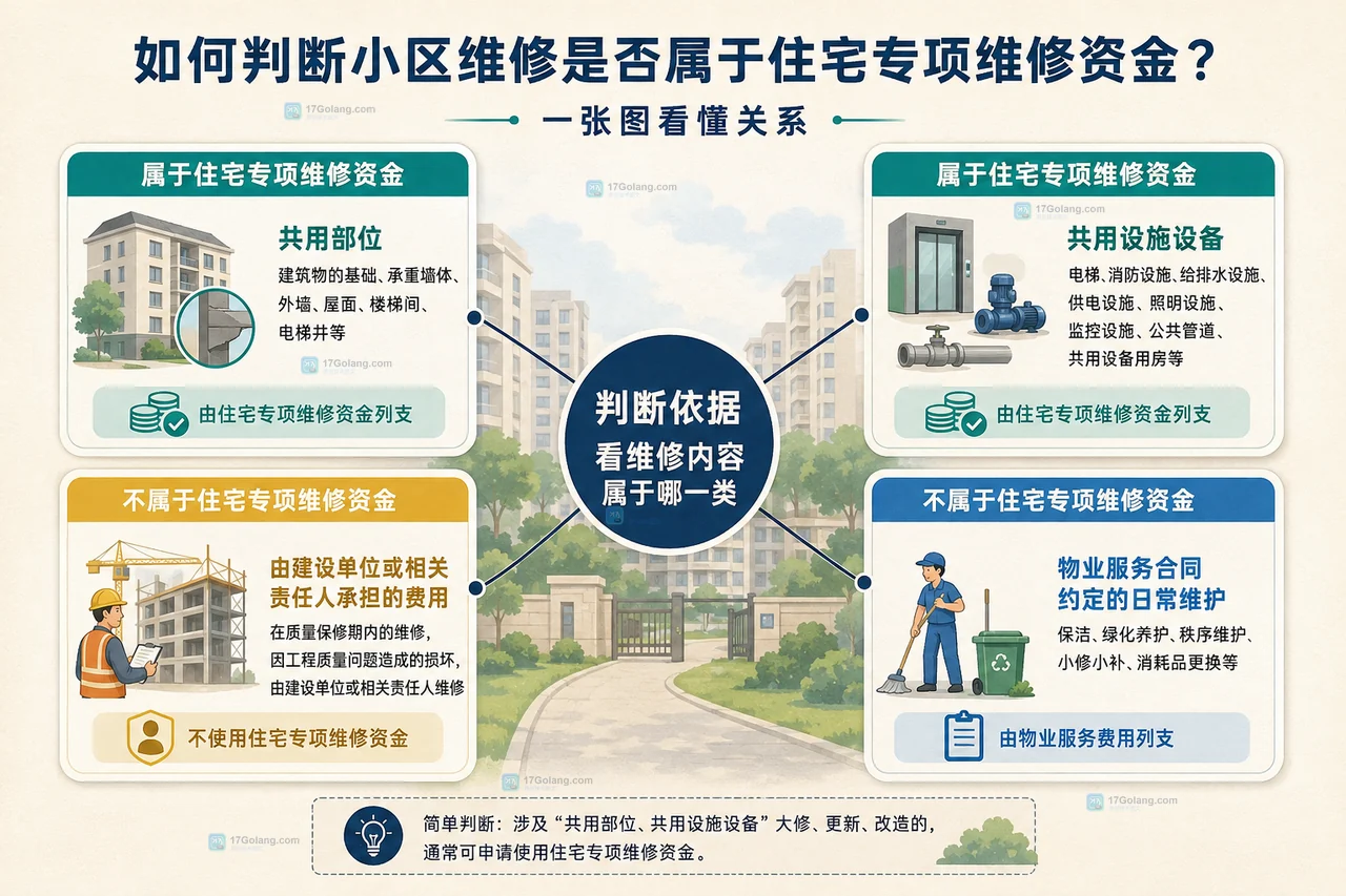 业主核对住宅专项维修资金使用方案、预算分摊、表决结果、公示留痕和结算凭证的原创说明图