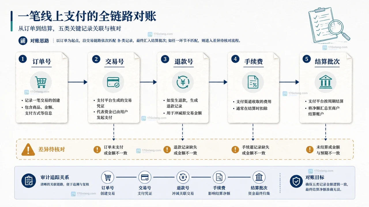 企业线上收款费率拆解图展示计费基数、收取时点、附加费用和退款撤销四个核对关系