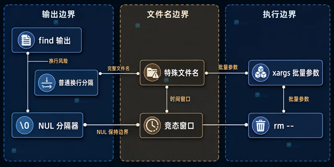 Linux find、ARG_MAX、分批命令行和 rm 之间的静态边界关系