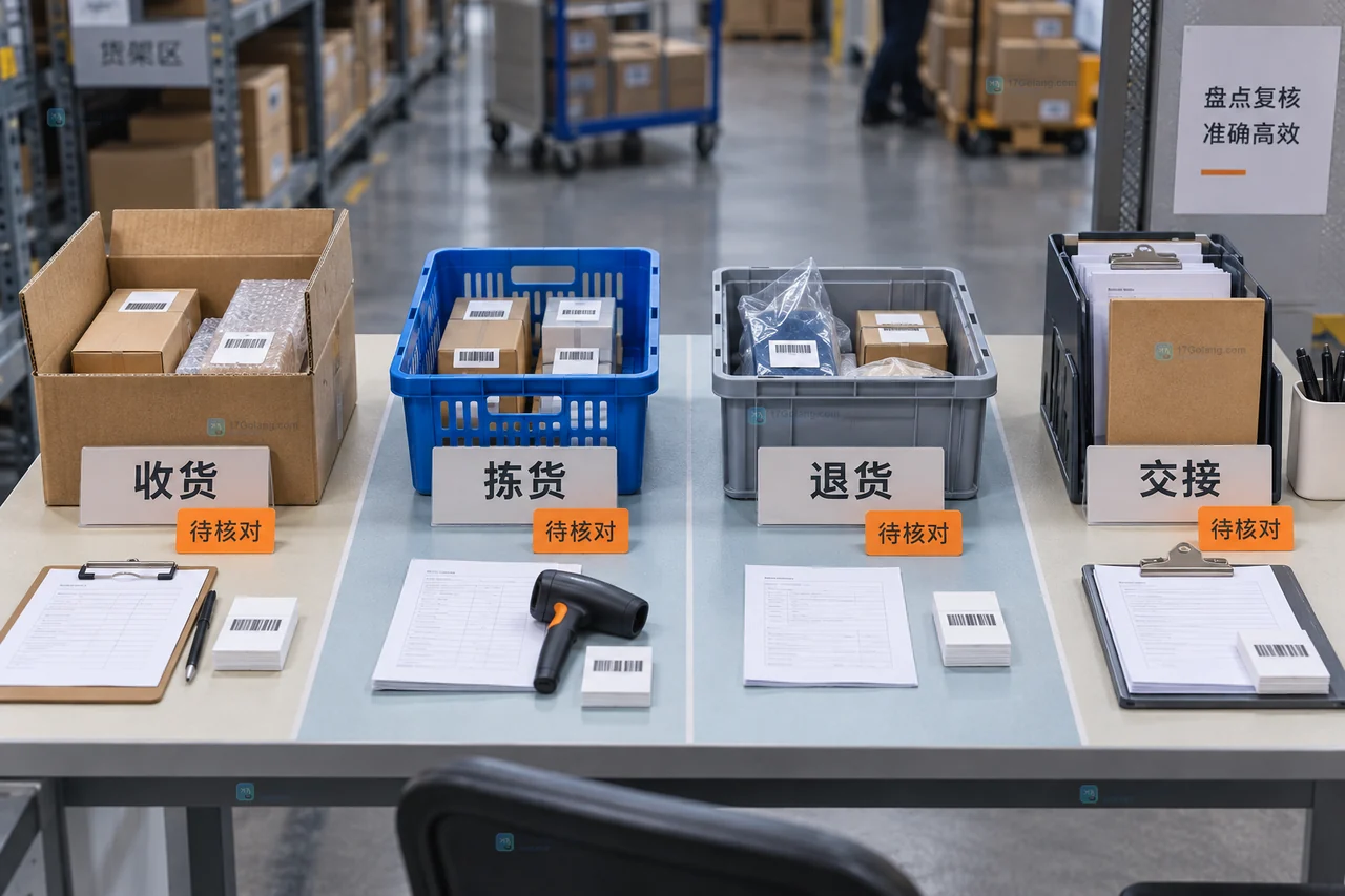 仓库账实差异场景中,差异托盘、库位卡、入库单、拣货单、退货单和交接确认组成可追溯证据链
