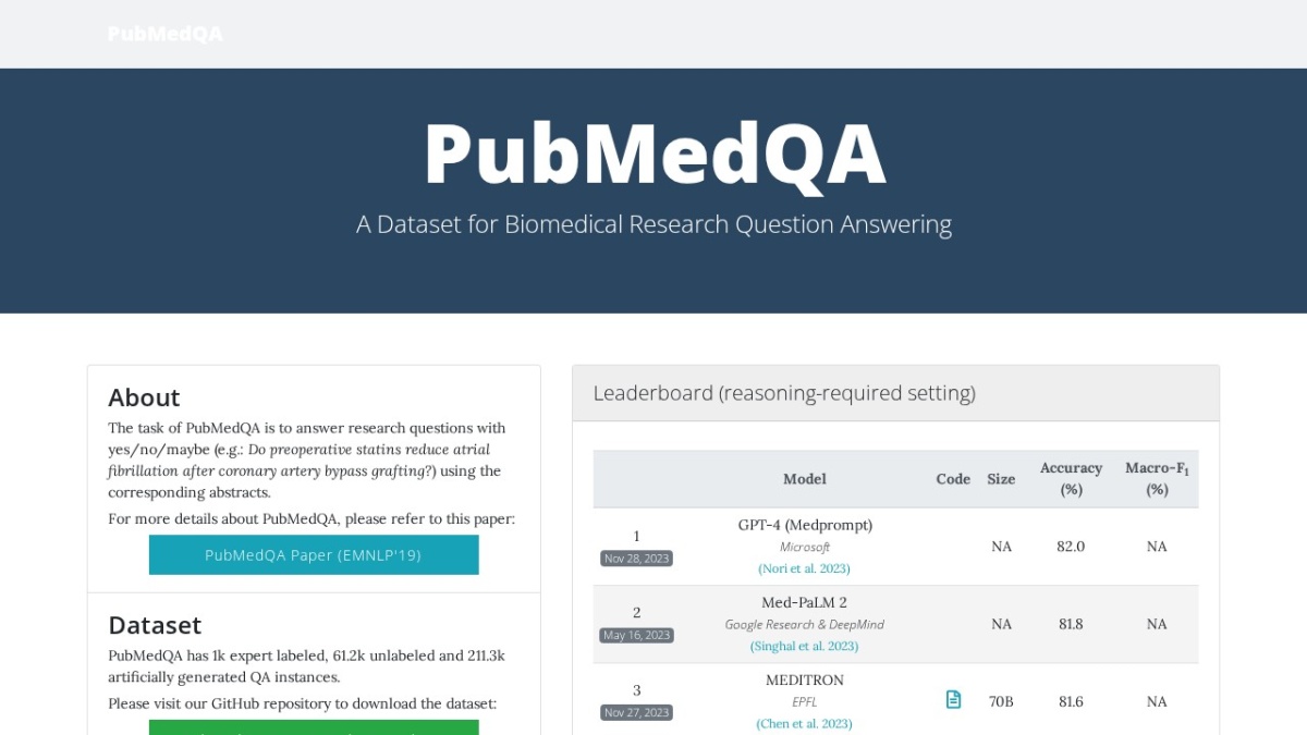 PubMedQA