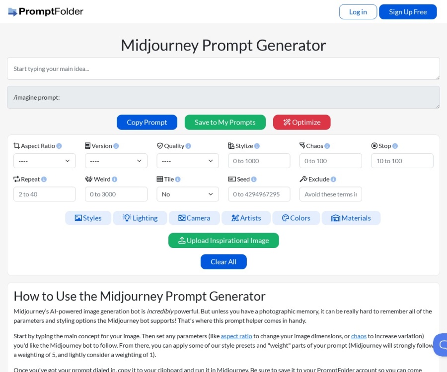 PromptFolder：AI提示词管理工具，支持ChatGPT/Midjourney集成与SEO优化