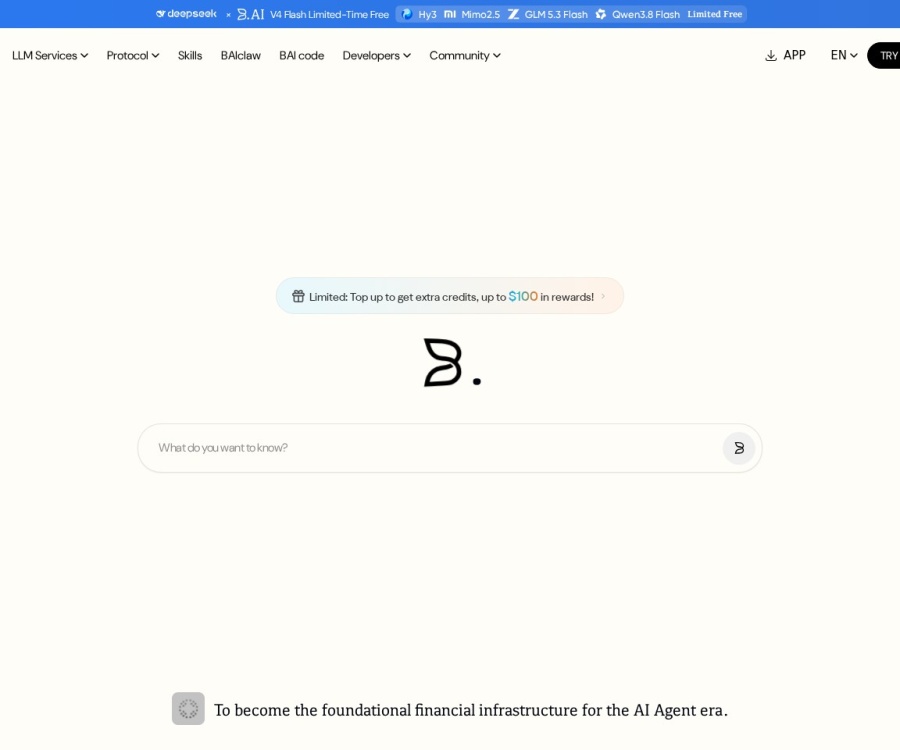 B.AI平台介绍：孙宇晨推出的区块链AI Agent基础设施与多模型API聚合服务