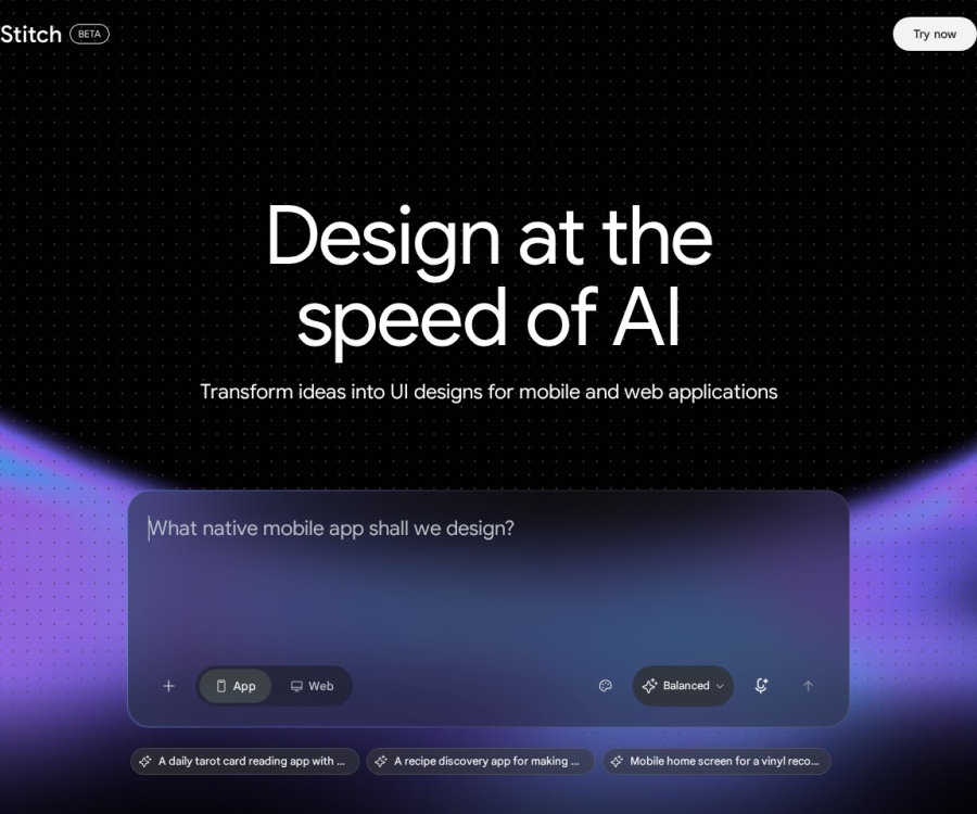 Google Stitch：AI原生设计工具，语音交互生成高保真原型