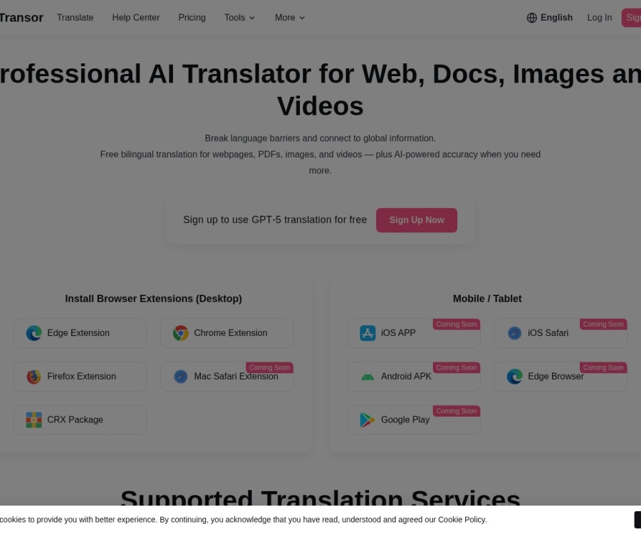 Transor沉浸式翻译：支持PDF/视频字幕/AI多引擎的网页双语翻译插件