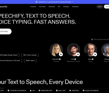 Speechify：AI文本到语音转换器，多语言支持，高真实度语音
