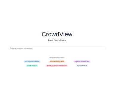 CrowdView：专注论坛内容的搜索引擎，获取灵感和信息