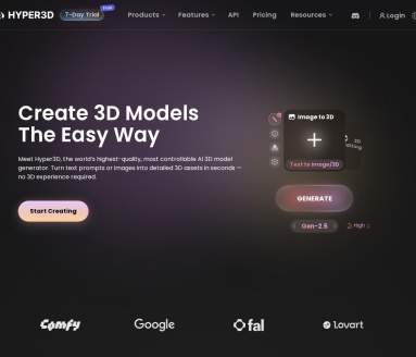 Rodin：Hyper3D免费AI 3D模型生成器，快速转化二维图像
