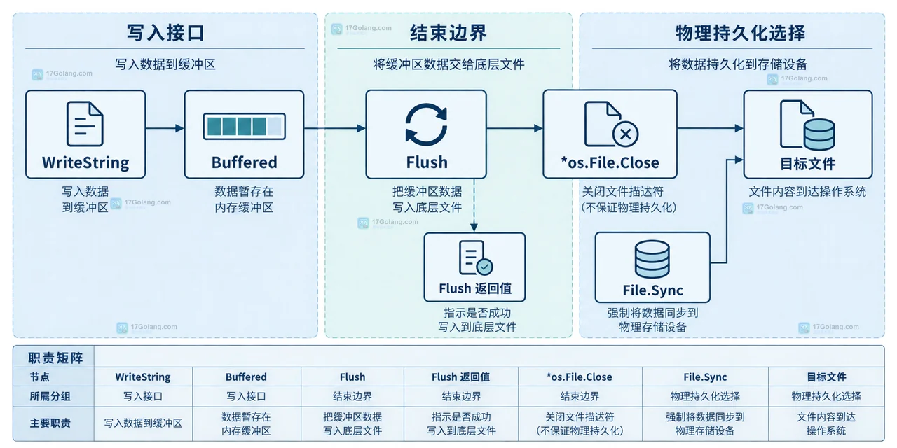 Go bufio.Writer 写文件时应用写入、Writer 缓冲区、文件句柄和操作系统缓存的静态关系