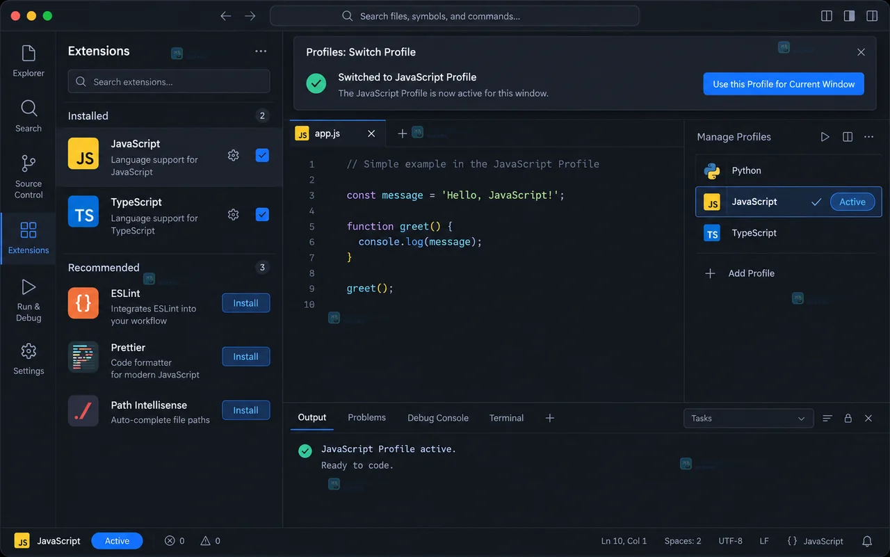 原创 VS Code 风格 Profiles 编辑器中的 Python 新建配置界面