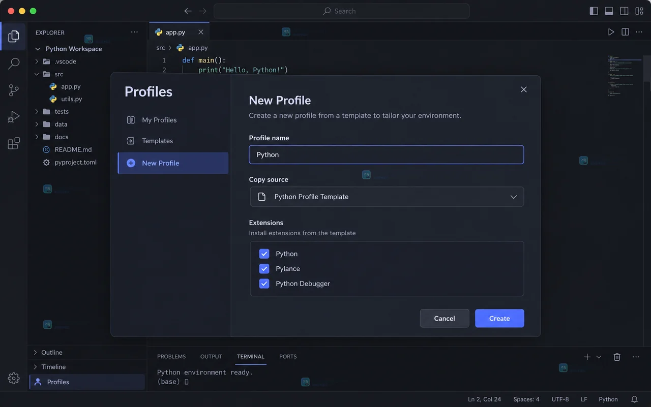 原创 VS Code 风格 JavaScript Profile 切换后的扩展集合和活动状态
