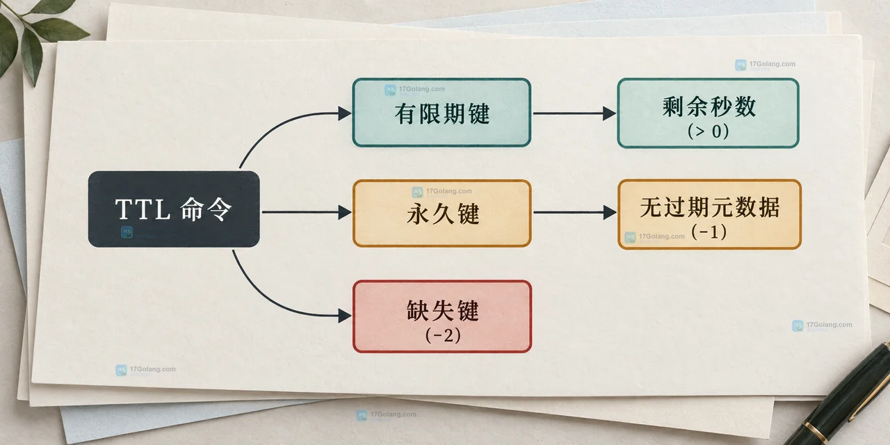 Redis TTL 将有限期键、无过期键和不存在键分成三种静态状态关系