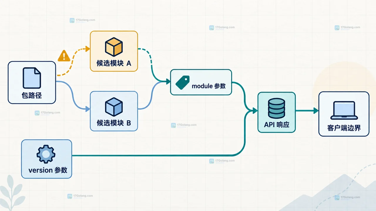 pkg.go.dev API 的端点与 Go 模块元数据边界说明图