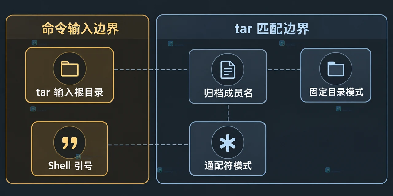 Linux tar 备份命令、--exclude、--exclude-from、排除清单与 tar -tf 检查之间的静态组合关系