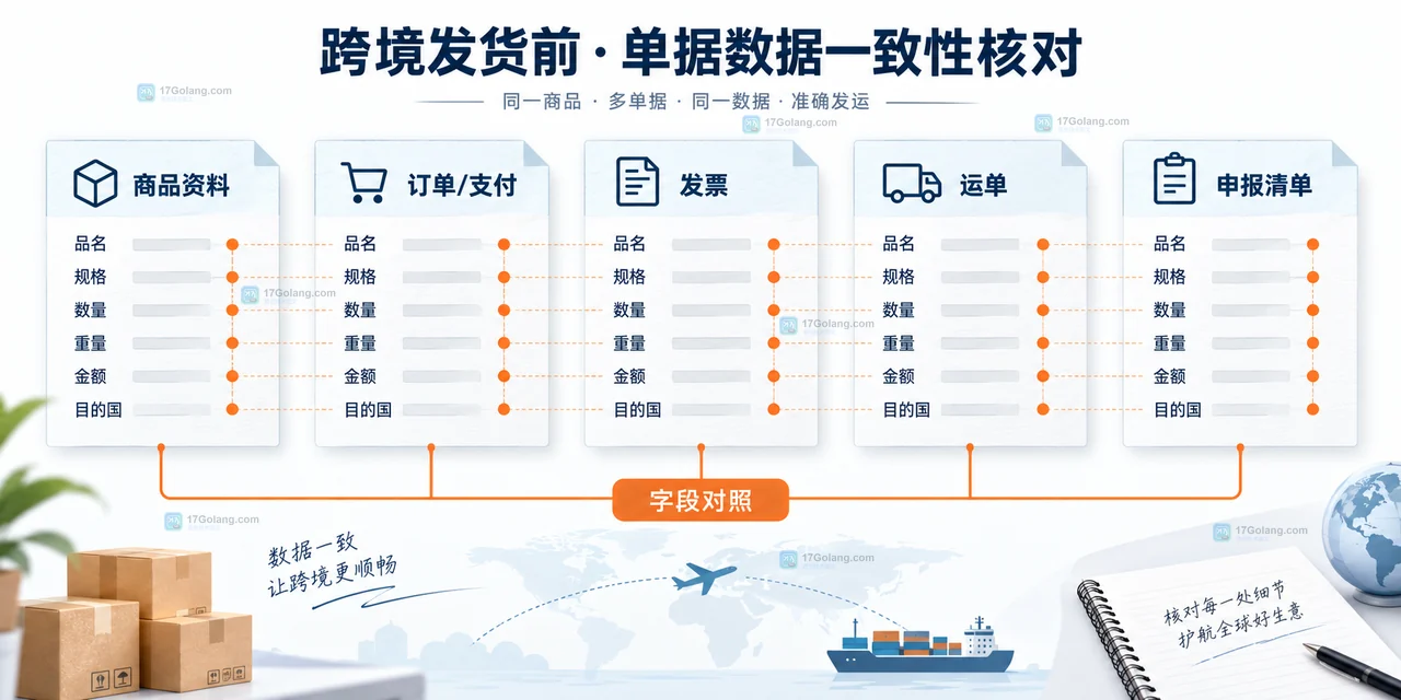 跨境电商发货前差异检查与放行前确认示意图