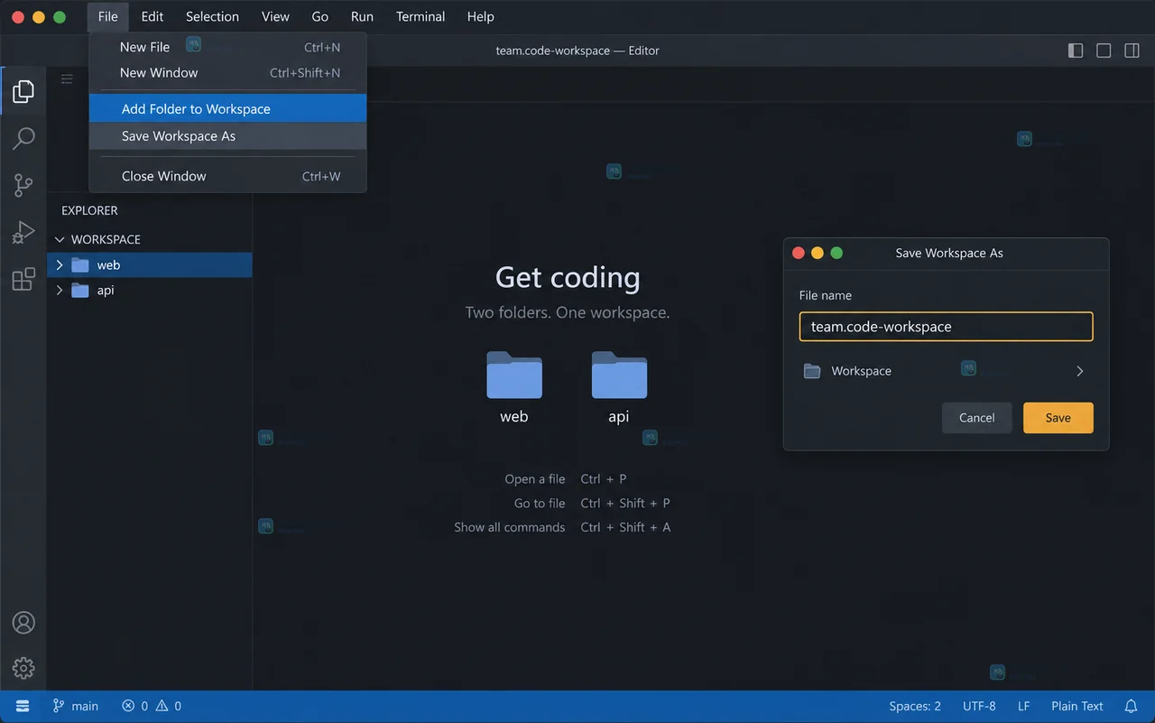 VS Code 风格界面中 Build all 任务被选中并显示两个构建成功结果的结果示意
