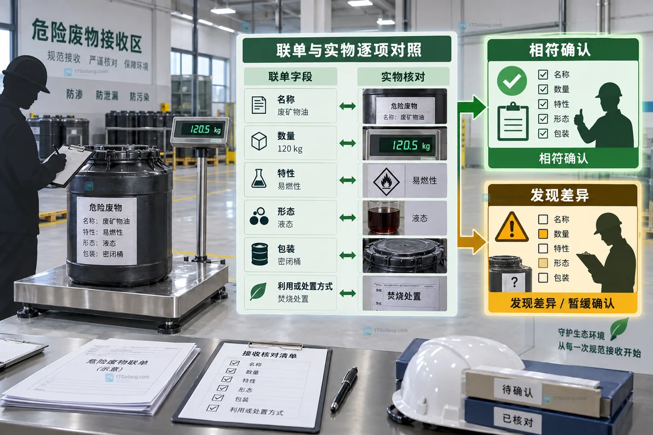 危险废物转移联单中移出人承运人接受人和运达地的字段对应示意图