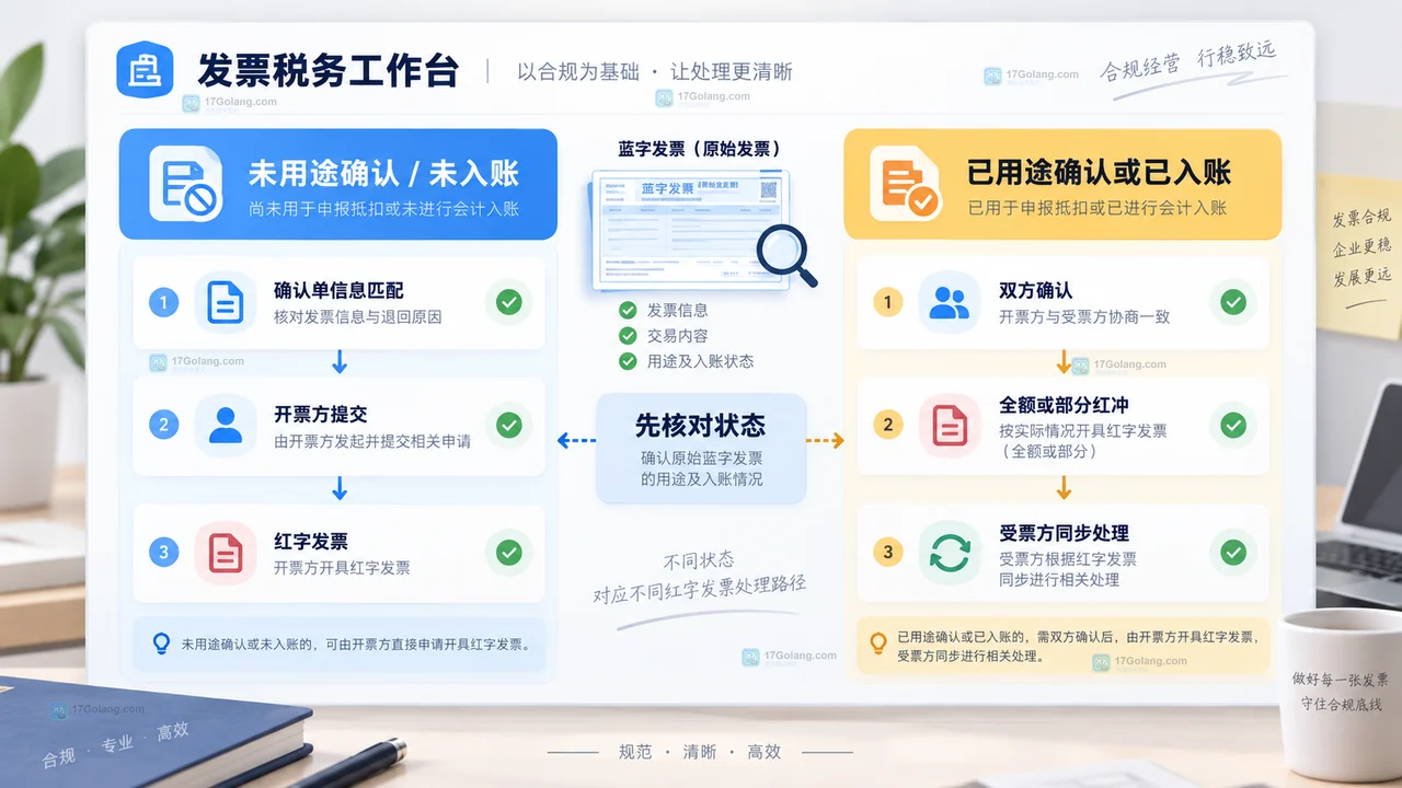 小微企业红字发票前核对原蓝字发票票号日期双方和金额的财税工作台示意图