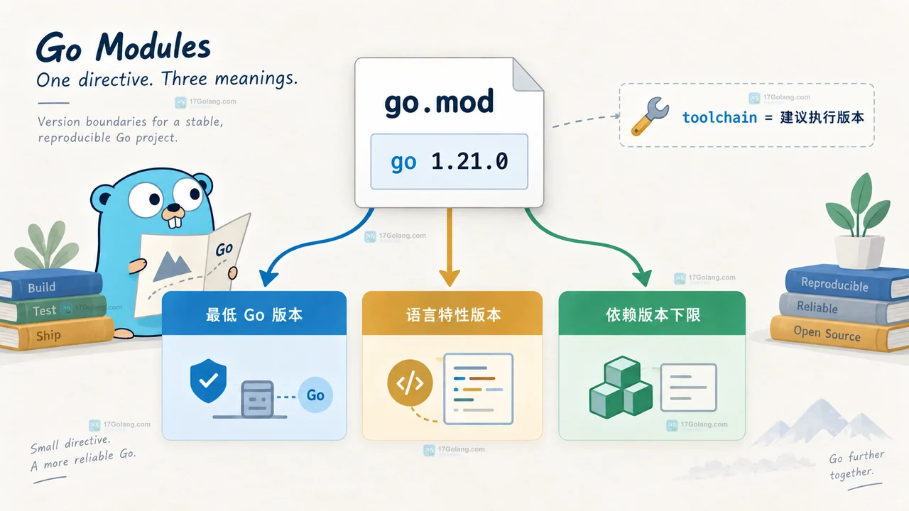 Go service 与 lib 的 go 版本比较以及 toolchain 和 GOTOOLCHAIN 分离路径示意图