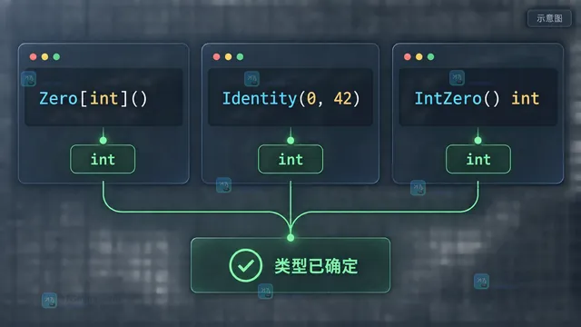 Go 泛型函数三种类型推断修复方式的结果示意图