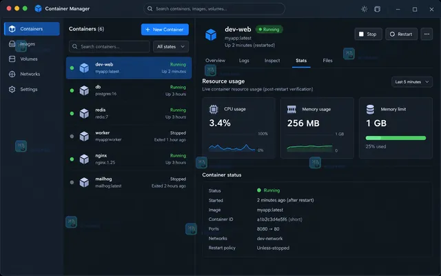 Docker Desktop Resources Advanced 面板中设置 CPU limit 和 Memory limit 的软件界面操作示意图