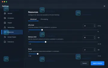 Docker Desktop 如何限制单个开发环境的 CPU 和内存