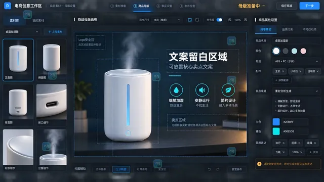跨境电商素材商品事实母版与品牌约束设置示意
