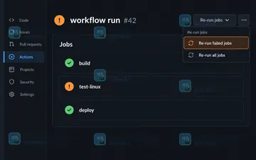 GitHub Actions 失败步骤怎样只重新运行未完成的任务