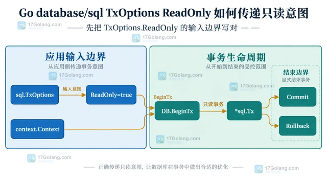 Go database/sql TxOptions ReadOnly 如何传递只读意图