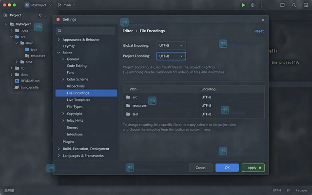 JetBrains IDE 如何只对当前项目切换编码