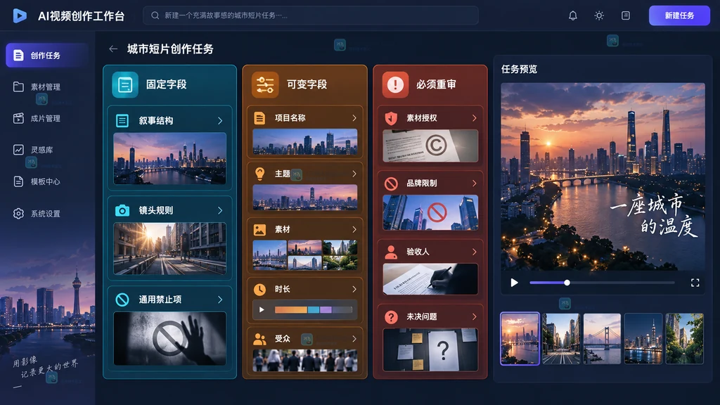 任务描述固定字段与可变字段拆分原创界面说明图