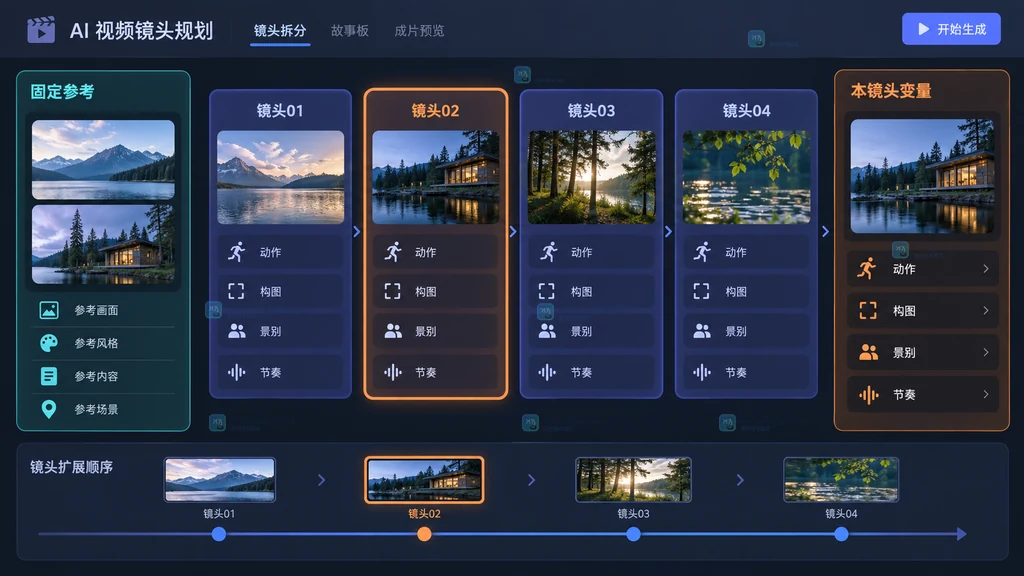 视频镜头变量拆分原创界面说明图