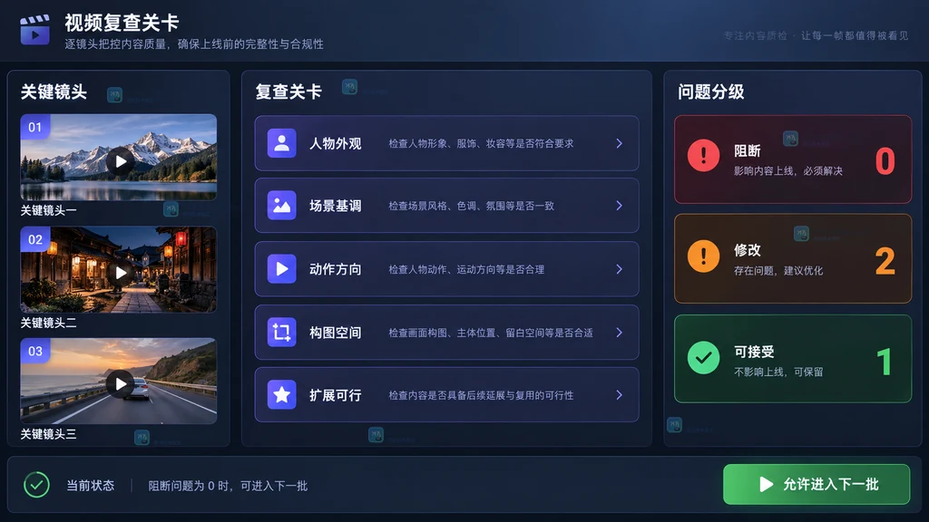 关键镜头复查关卡原创界面说明图