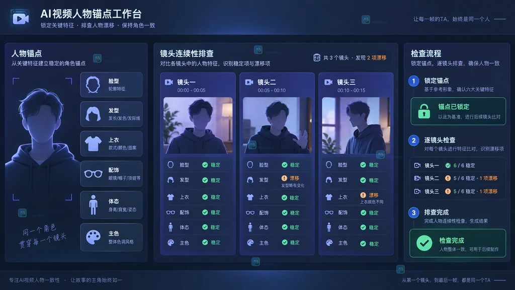 AI视频人物锚点与镜头对照原创界面说明图