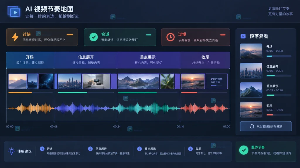AI视频四段镜头节奏地图原创界面说明图