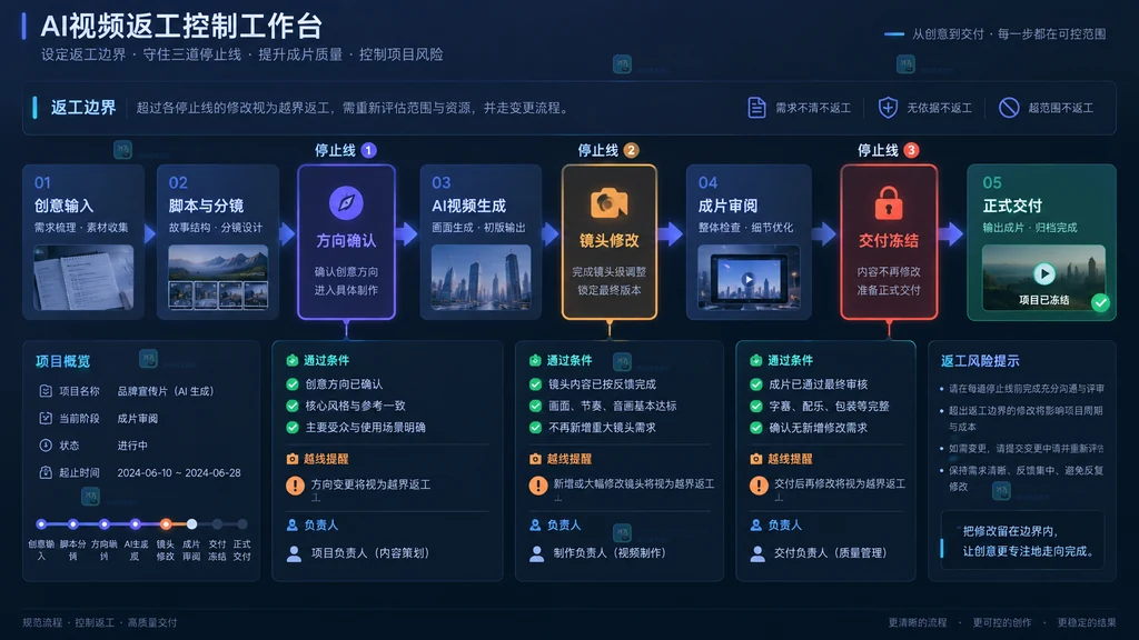 AI视频返工三道停止线原创界面说明图