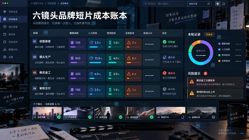 视频工作流成本账本原创界面说明图