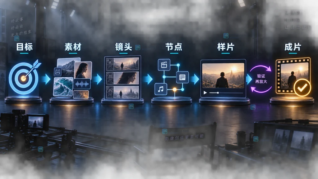 LibTV AI成片生产链路原创示意图
